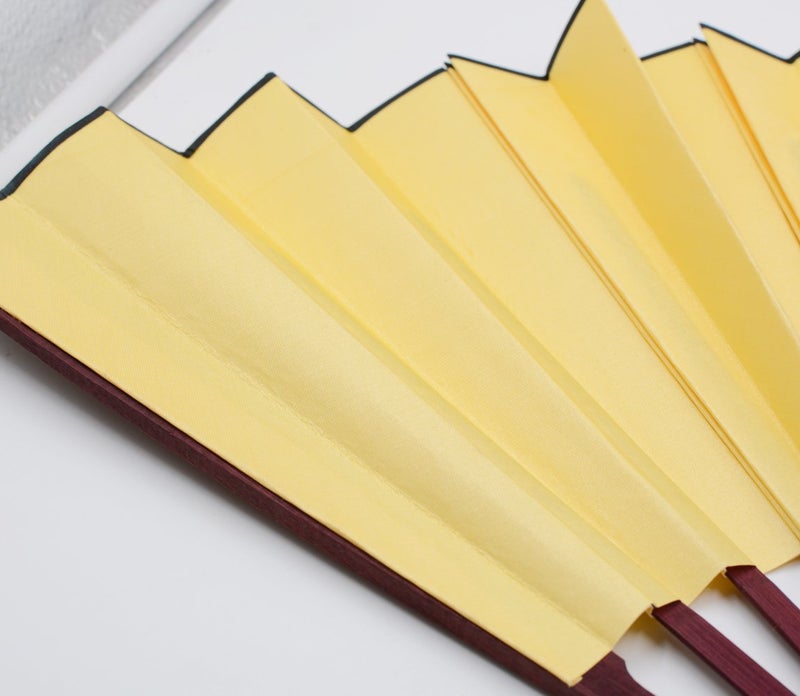 HONSHEN Chinese Fan Folding Fan Hand Fans with Traditional Chinese Arts 13inch (Yellow) - Image 4